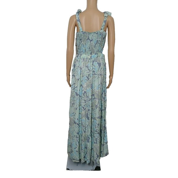 NWT Floral Maxi Dress Tube Smock Top Open Sides Beachy Boho Women's Size Large - Picture 3 of 13